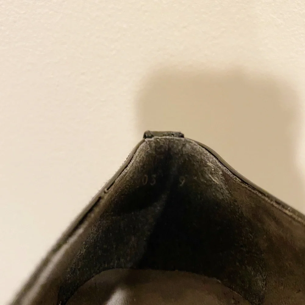 Stuart Weitzman Black Patent Buckle Wedge‎ Heels 9